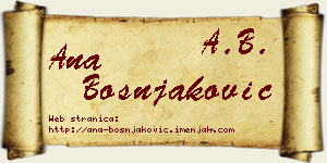Ana Bošnjaković vizit kartica